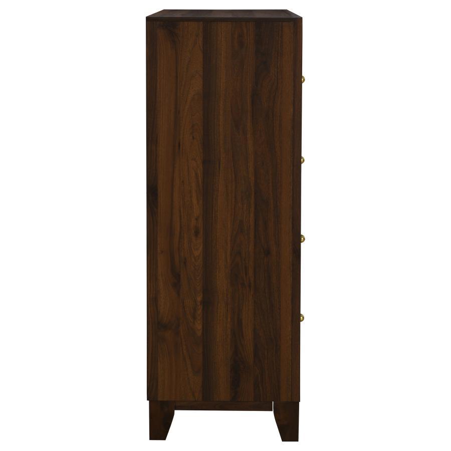 Welsley - 4-Drawer Chest Of Drawers - Walnut by Coaster Fine Furniture | Bel Furniture