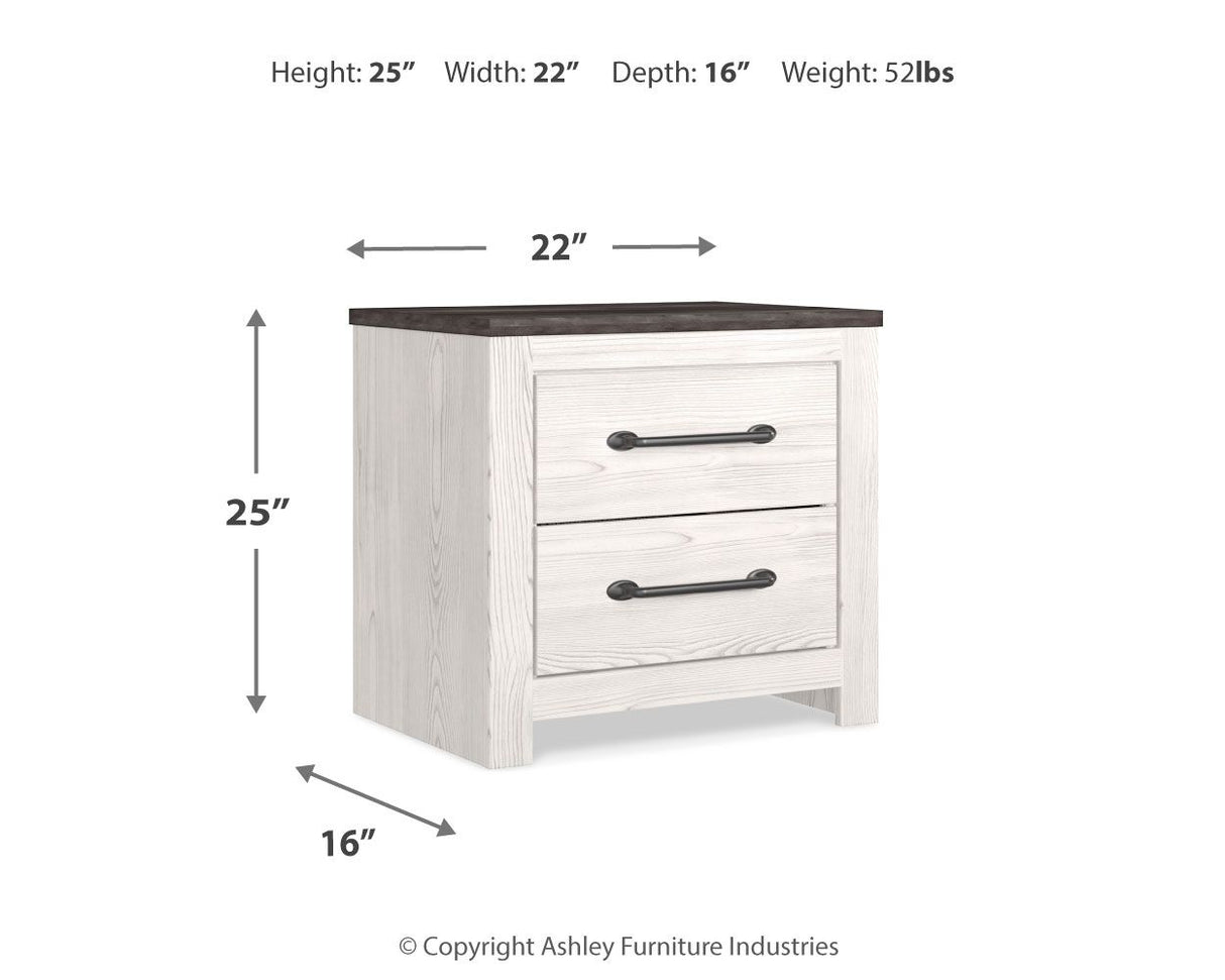 Gerridan - Two Drawer Night Stand - White / Gray