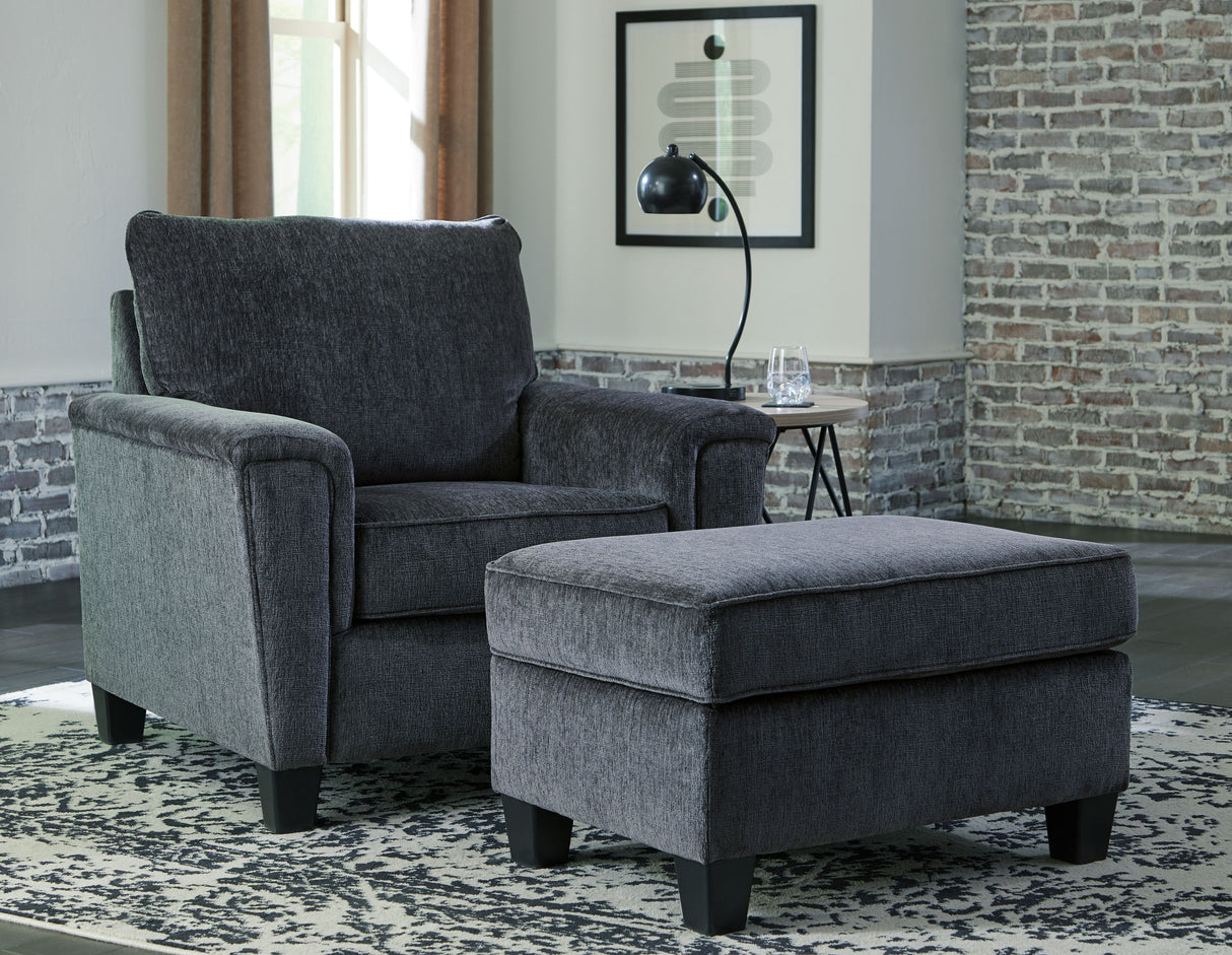 Abinger - Living Room Set Dark Gray 2 Pc. - Chair, Ottoman by Millennium® by Ashley | Bel Furniture