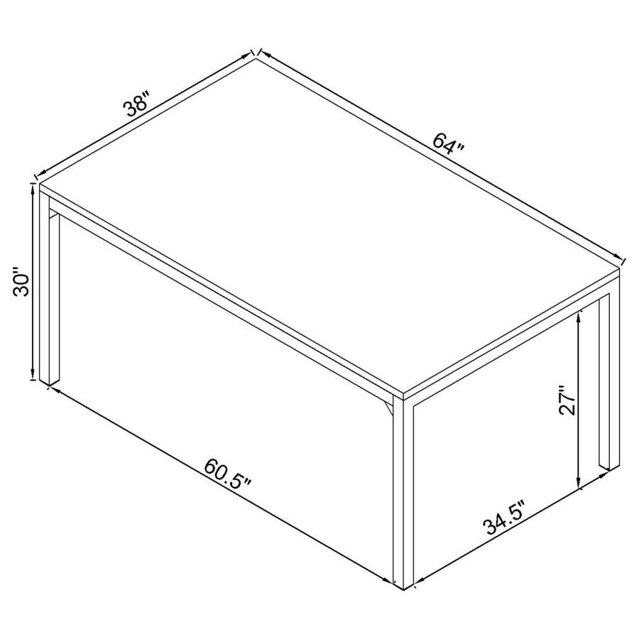 Athena - Rectangular Faux Marble Dining Table - Chrome by CoasterEveryday | Bel Furniture