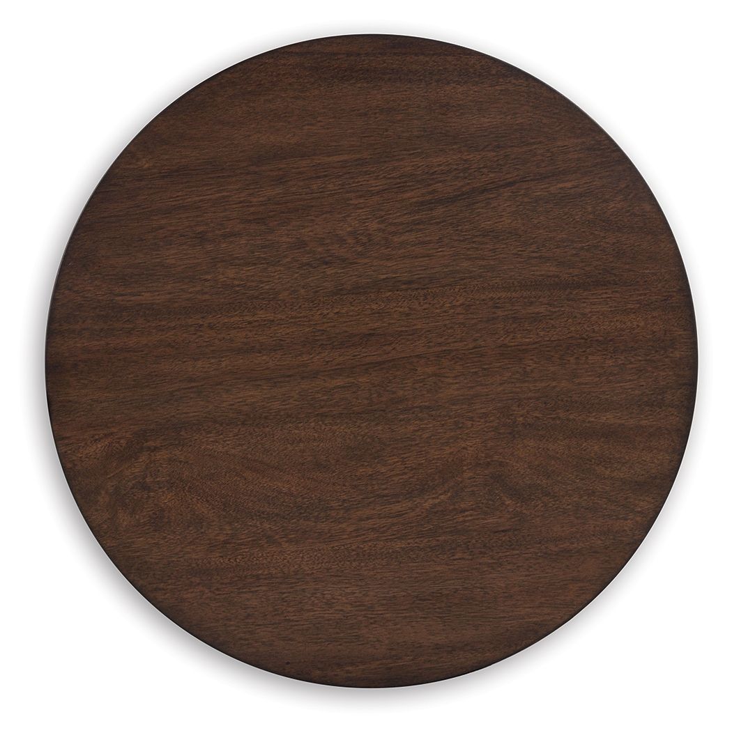 Korestone - Dark Brown - Round End Table by Signature Design by Ashley® | Bel Furniture