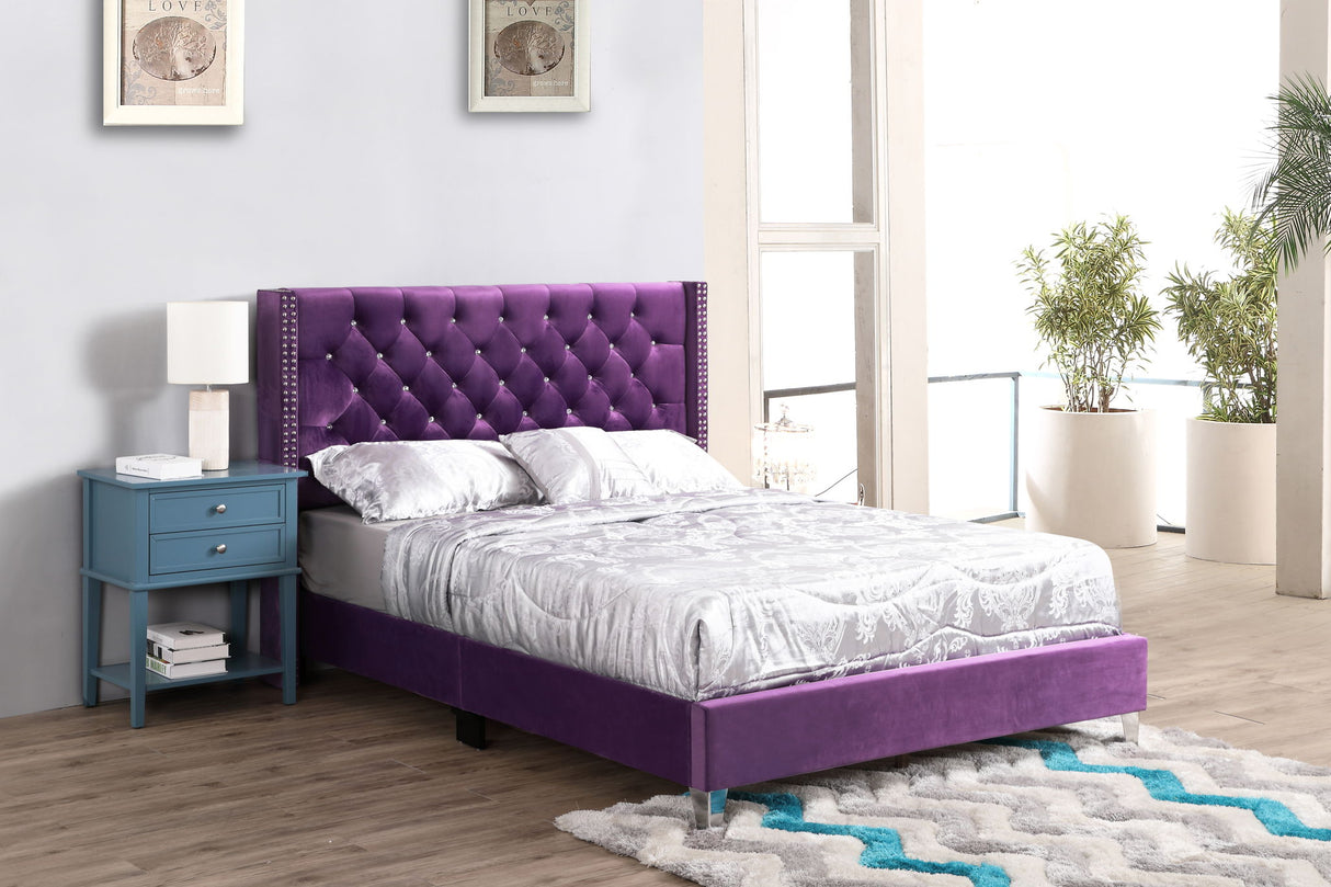 Upholstered Nailhead Trim Chic Bed - view 5