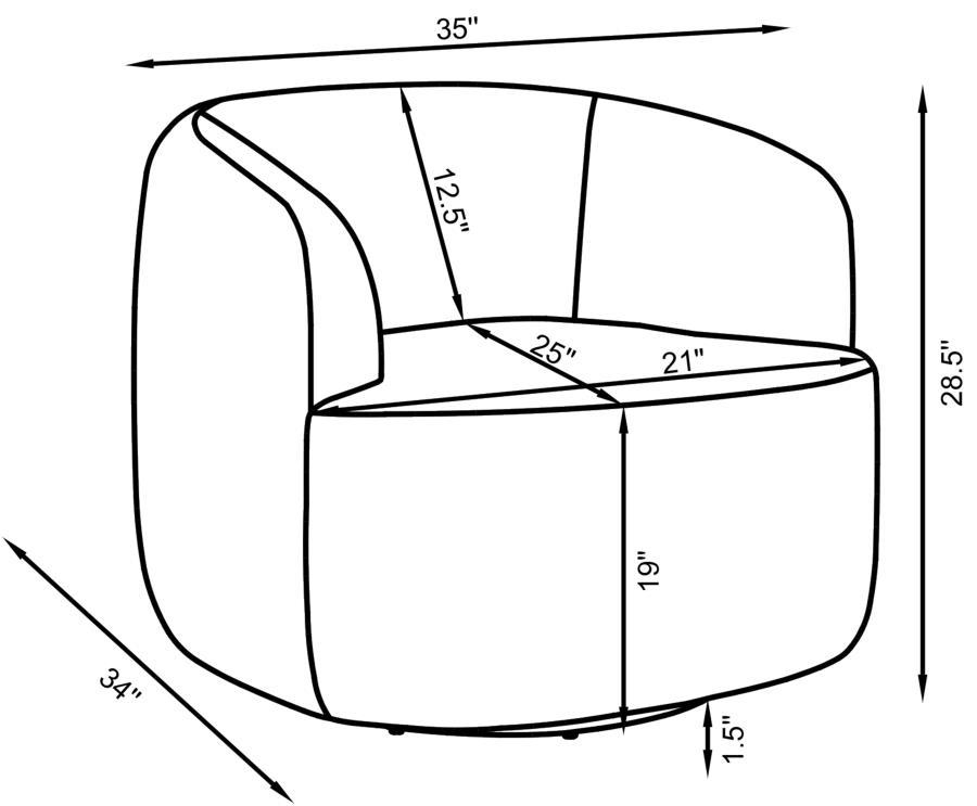 Hudson - Faux Sheepskin Upholstered Swivel Chair - Natural by CoasterElevations | Bel Furniture