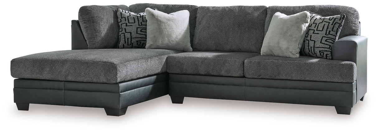 Brixley Pier - Sectonal Dark Gray 2 Pc. Left Arm Facing Corner Chaise Sectional by Benchcraft® | Bel Furniture