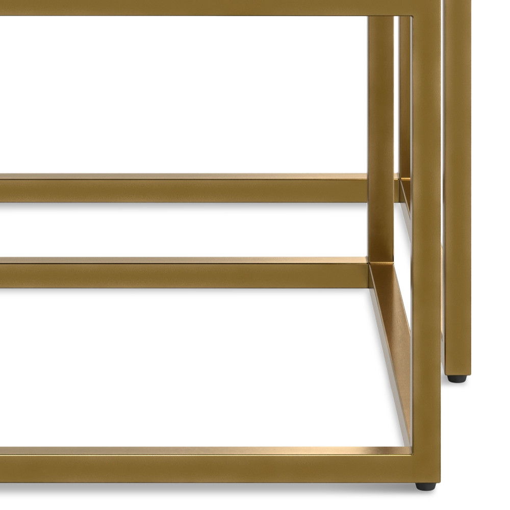 Macy - 2 Pieces Nesting Table - Black / Gold by Simpli-Home | Bel Furniture