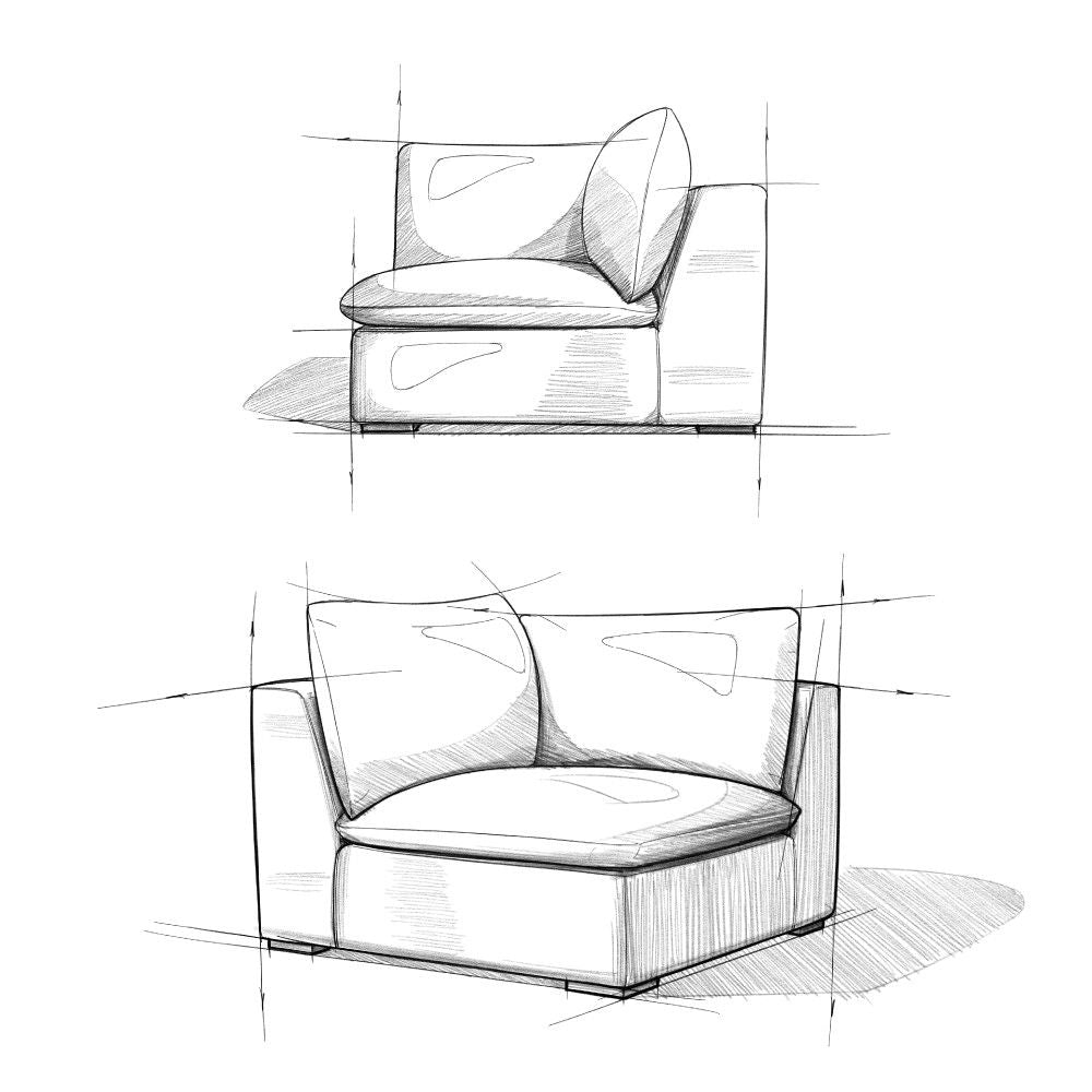 Jasmine - Corner Sofa Module - Gray by Simpli-Home | Bel Furniture