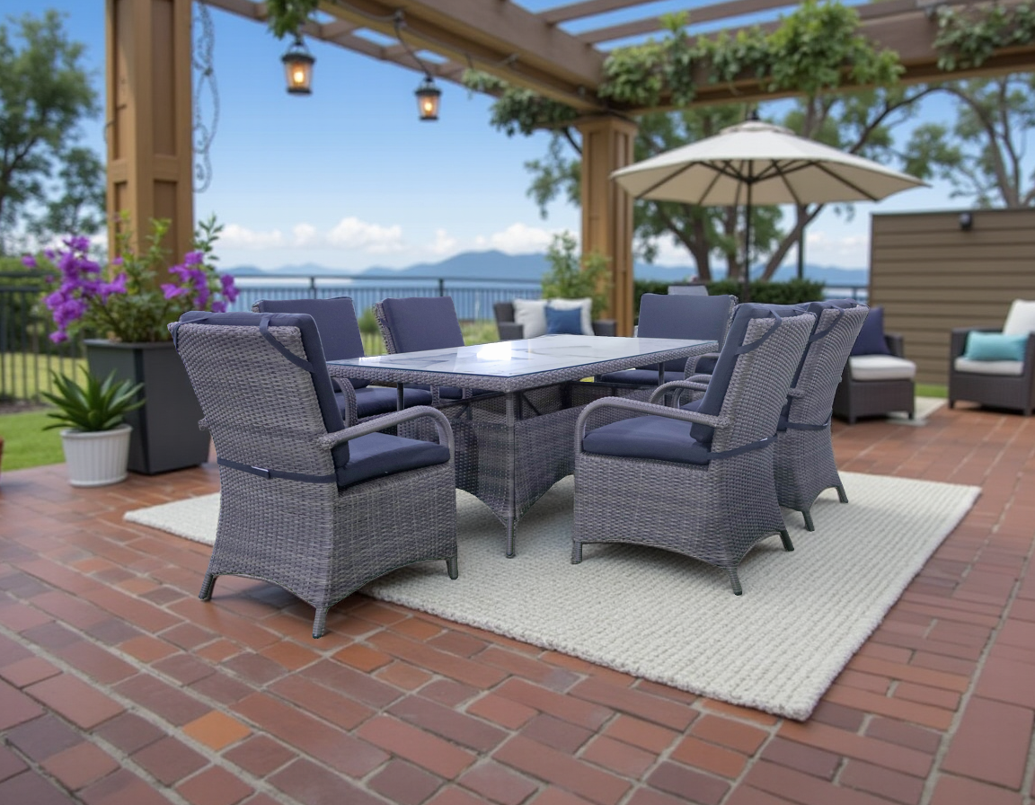 7 Piece Outdoor Dining Set by Mollai Collections | Bel Furniture