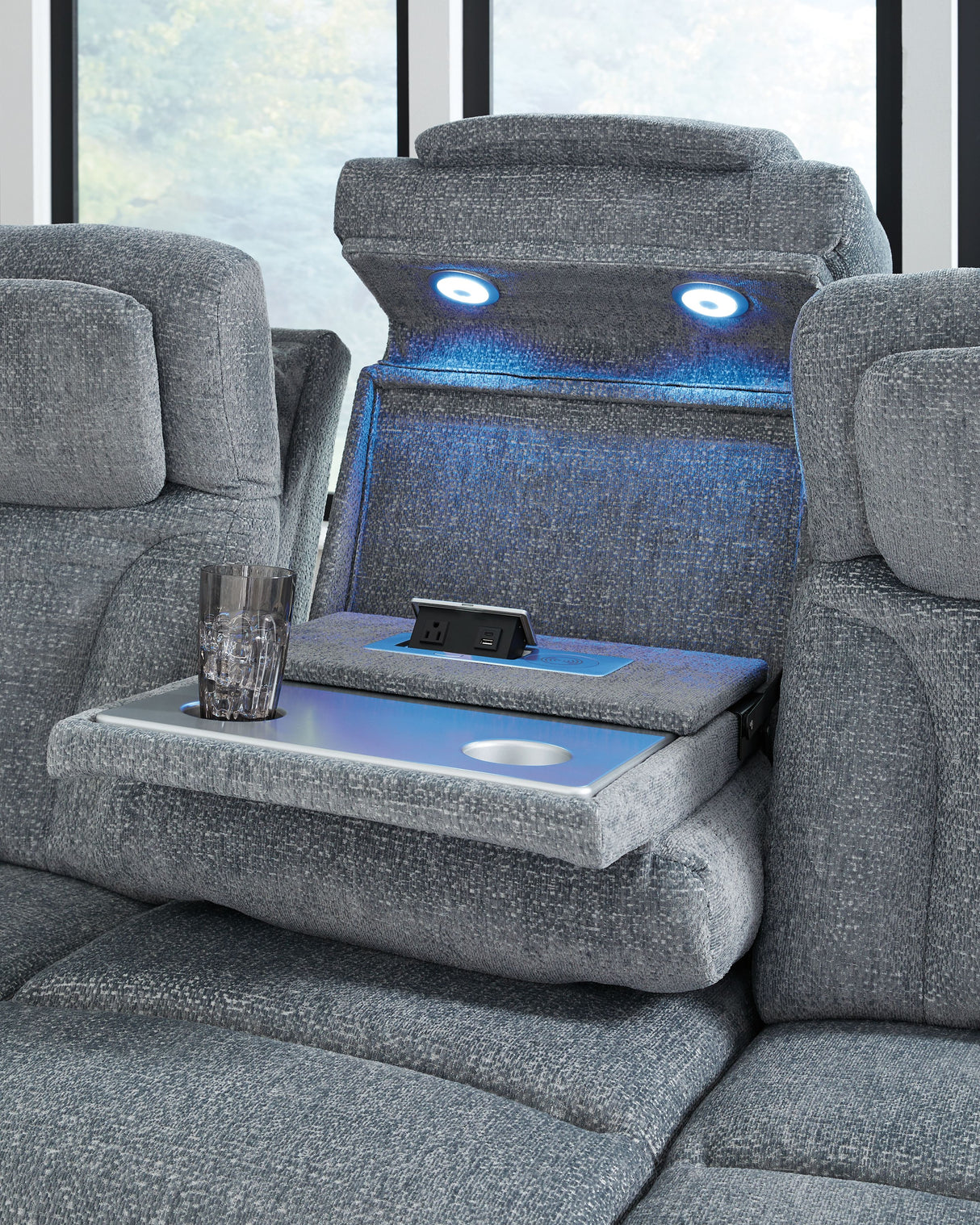 Studio Cave - Steel - Power Reclining Sofa by Signature Design by Ashley® | Bel Furniture