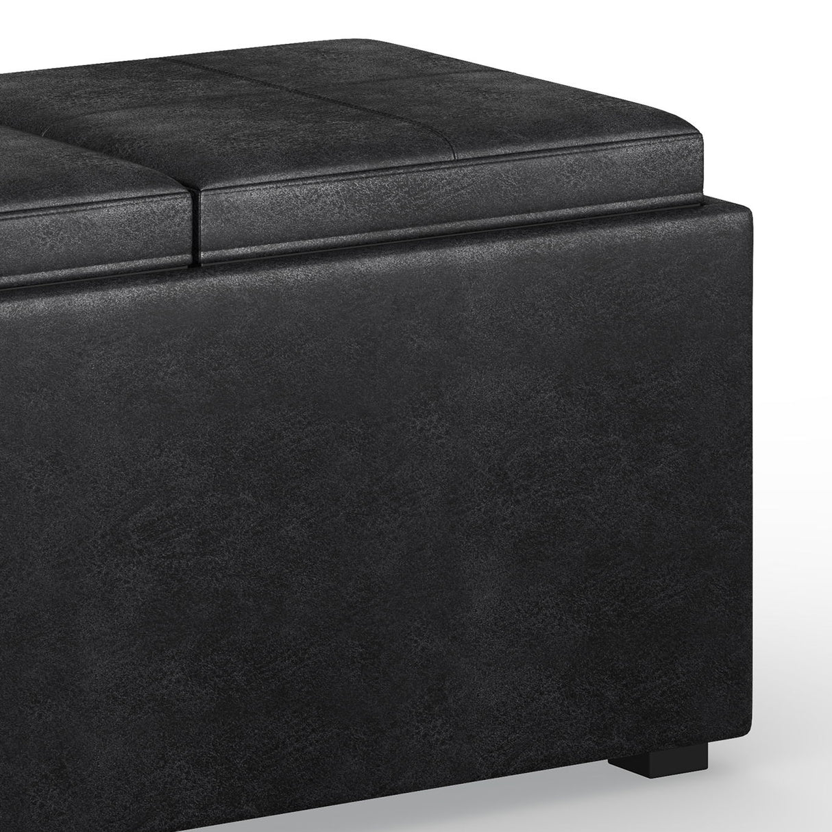 Avalon - 5 Piece Storage Ottoman - Distressed Black by Simpli-Home | Bel Furniture