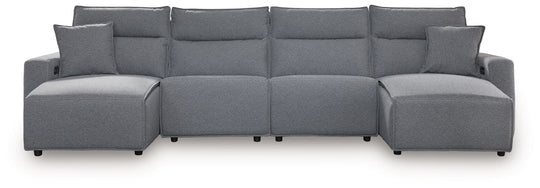 Modmax - Salt And Pepper - Reclining Sectional Gray 4 Pc. Double Chaise Power Reclining Sectional by Signature Design by Ashley® | Bel Furniture