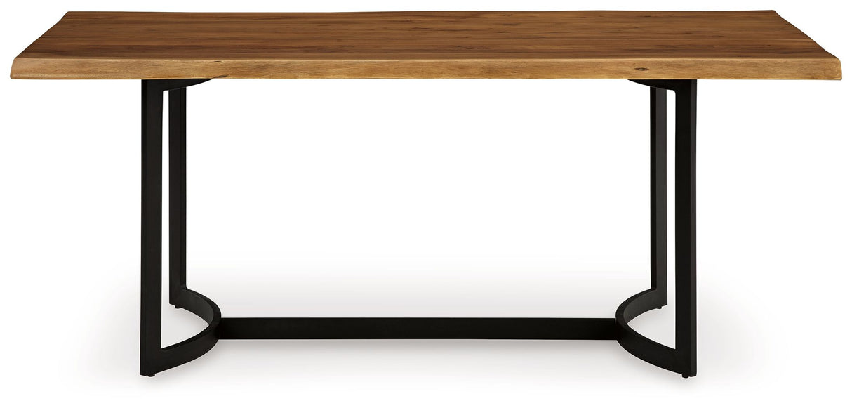 Fortmaine - Brown / Black - Rectangular Dining Room Table by Signature Design by Ashley® | Bel Furniture