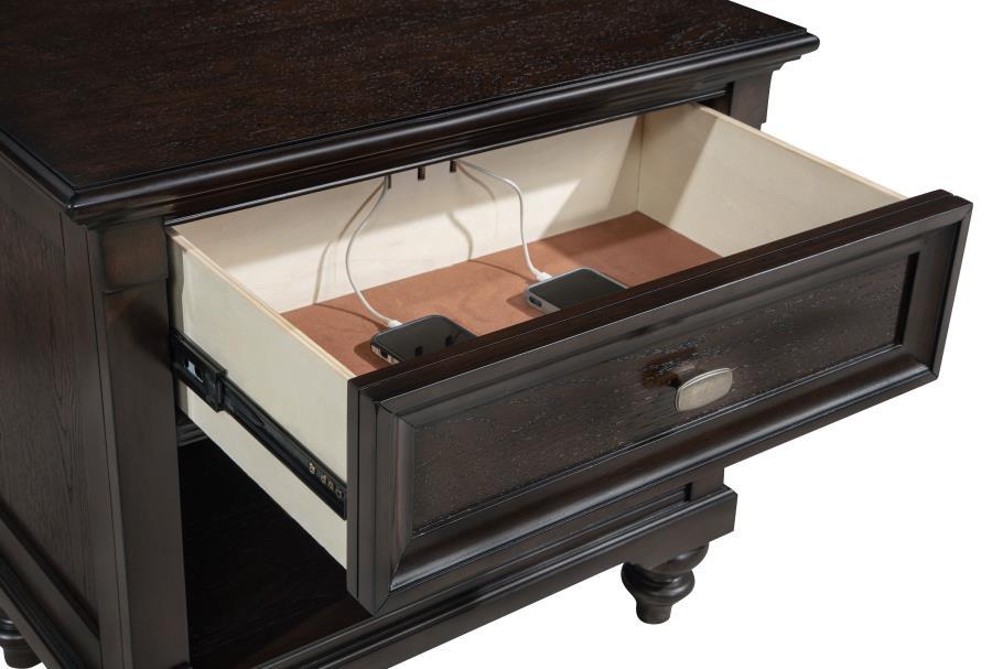 Andover - 1-Drawer Nightstand Bedside Table - Dark Oak by Coaster Fine Furniture | Bel Furniture