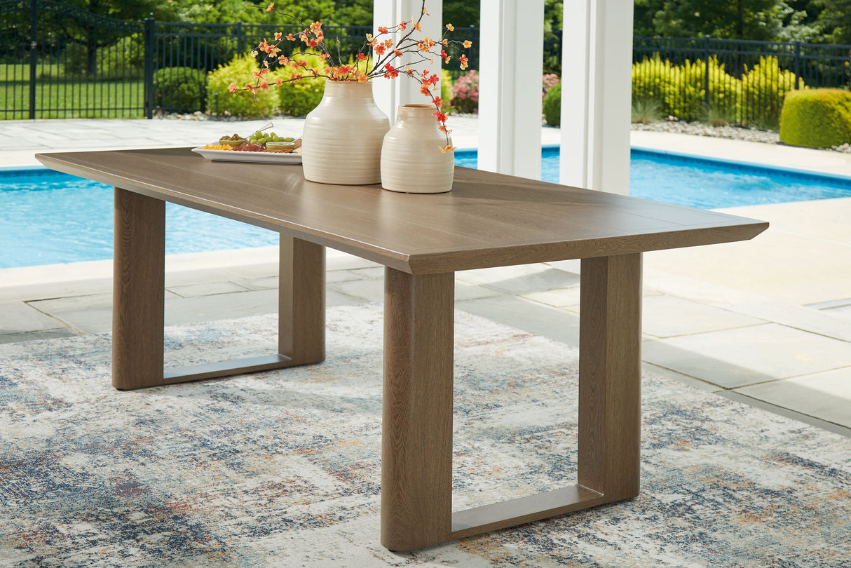 Serene Bay - Dark Brown - Rectangular Dining Table With Umbrella Option by Signature Design by Ashley® | Bel Furniture