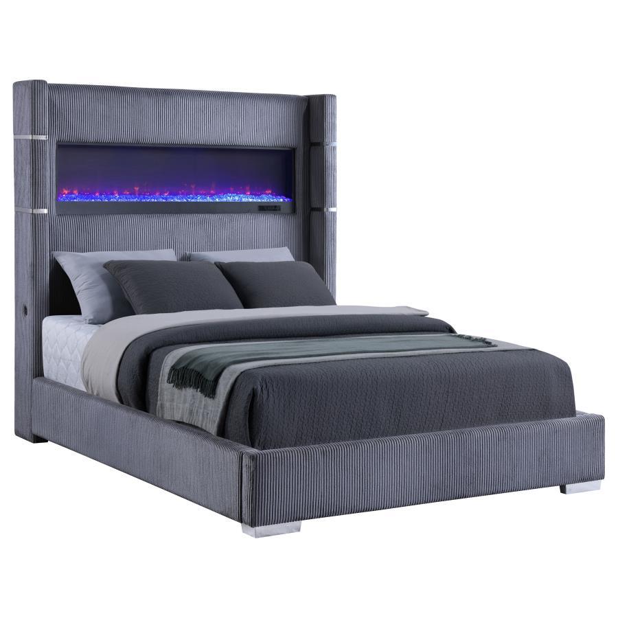 Tisdall - Upholstered Fireplace Bed by Coaster Fine Furniture | Bel Furniture