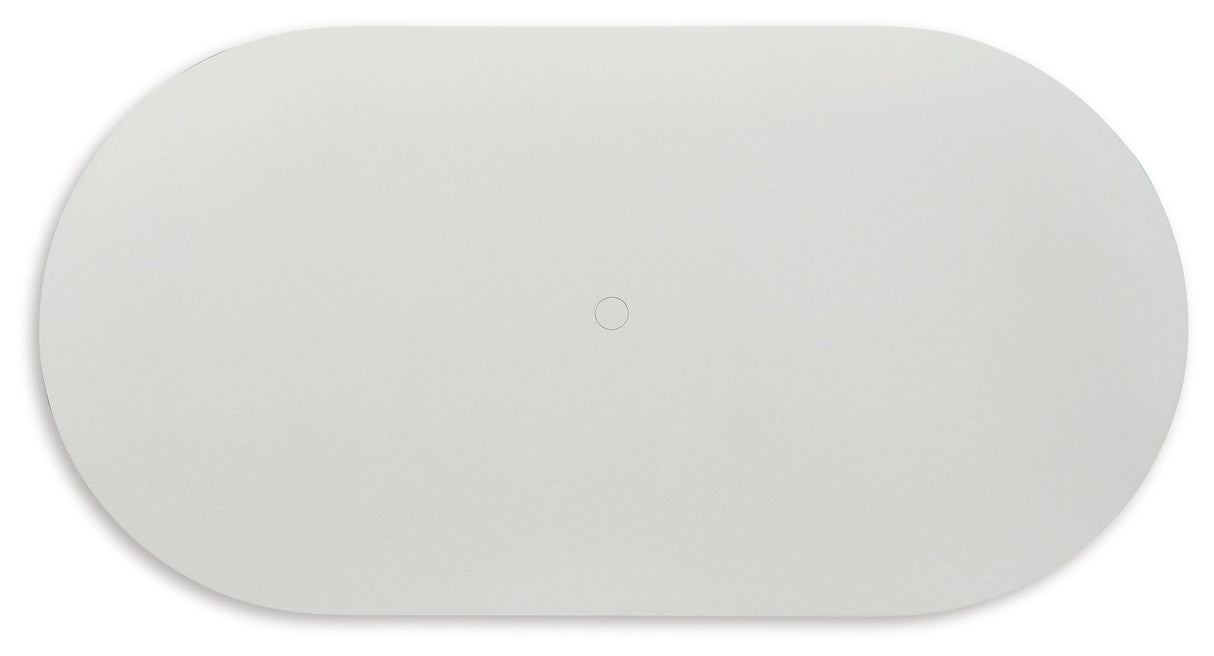 Seton Creek - White - Oval Dining Table With Umb Opt by Signature Design by Ashley® | Bel Furniture