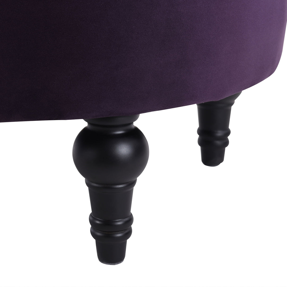 Dawn - Tufted Round Ottoman Nailhead Accents - Purple by Jennifer Taylor Home | Bel Furniture