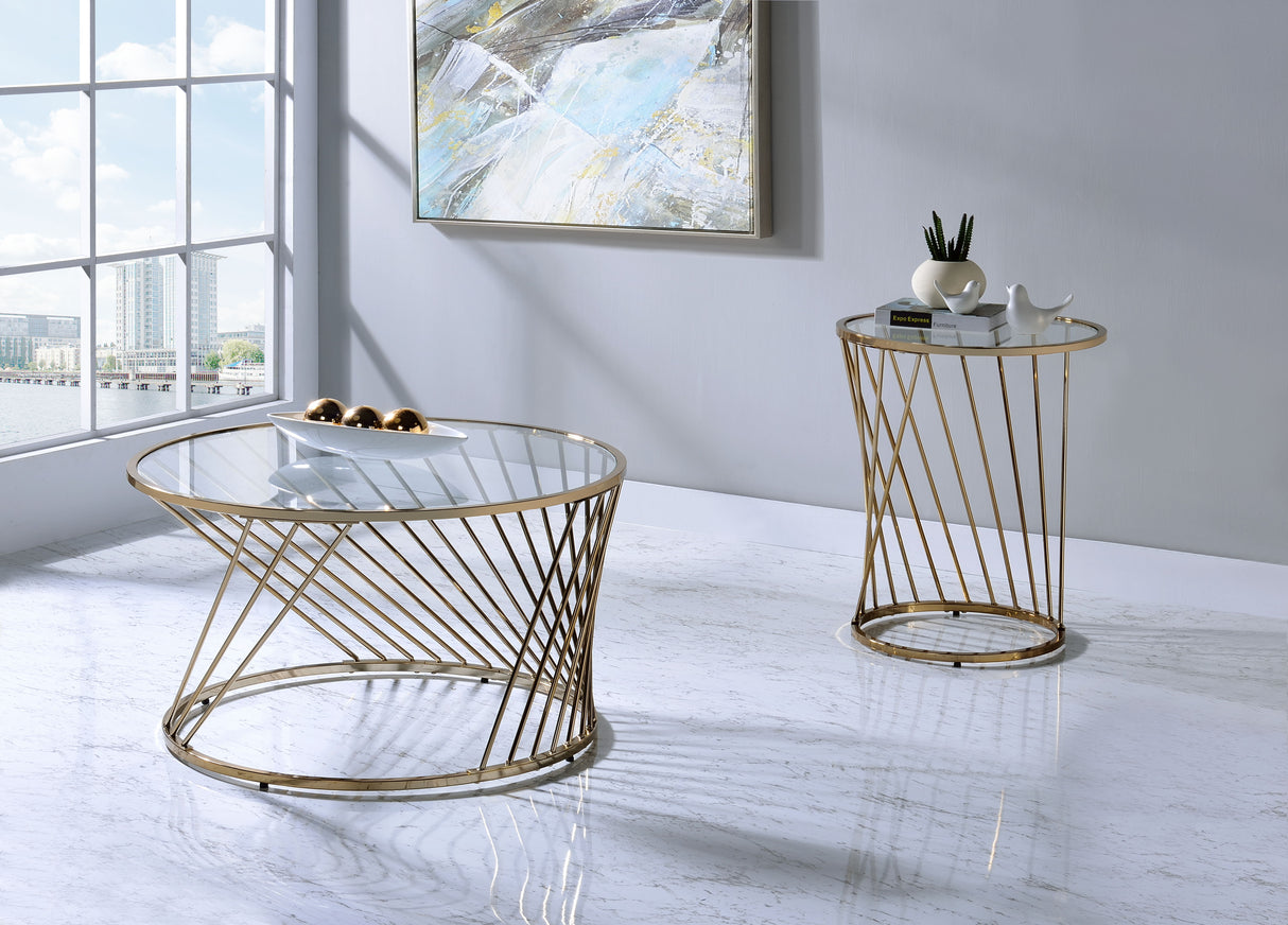 Bluelipe - Clear Glass Top With Coffee Table - Champagne by Urban Nest | Bel Furniture