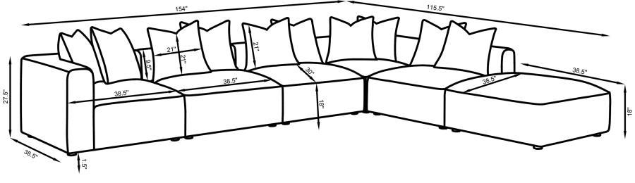 Jennifer - Upholstered Modular Sectional by CoasterElevations | Bel Furniture