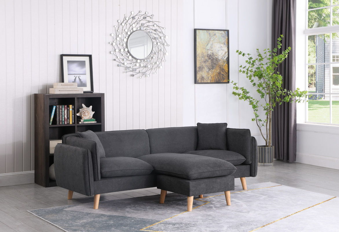 Brayden - Fabric Sectional Sofa Chaise by Lilola Home | Bel Furniture