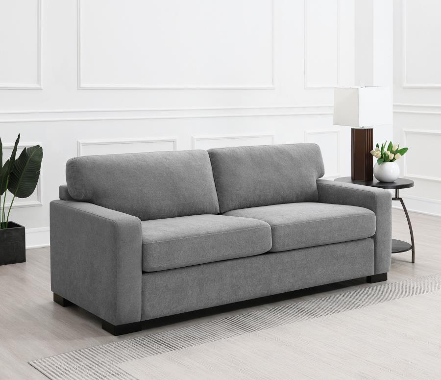 Simpson - Upholstered Sofa Sleeper With Queen Mattress - Gray by CoasterEveryday | Bel Furniture