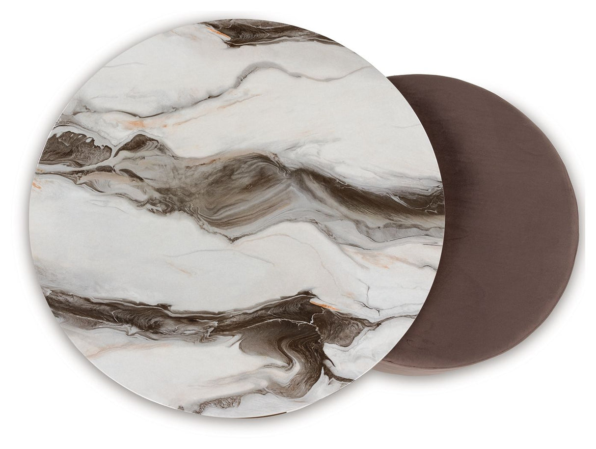 Jazmore - Brown / Brass Finish - Nesting Cocktail Tables (Set of 2) by Signature Design by Ashley® | Bel Furniture