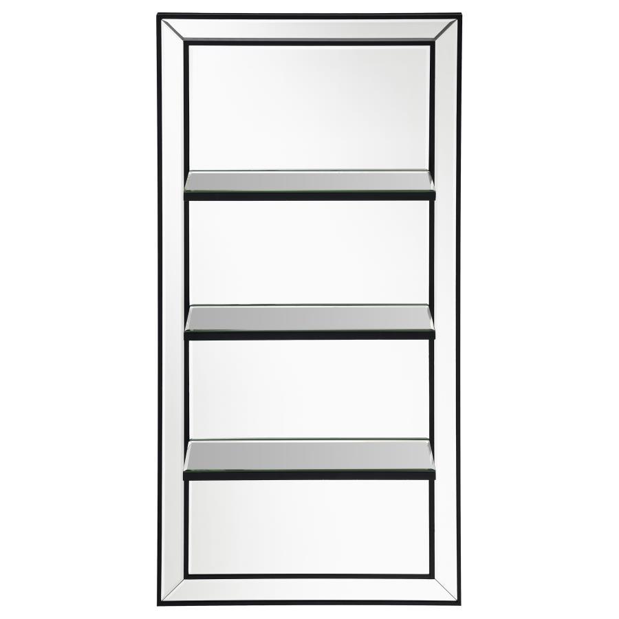 Oriel - Rectangular 3-Shelf Wall Mirror - Silver by CoasterEssence | Bel Furniture