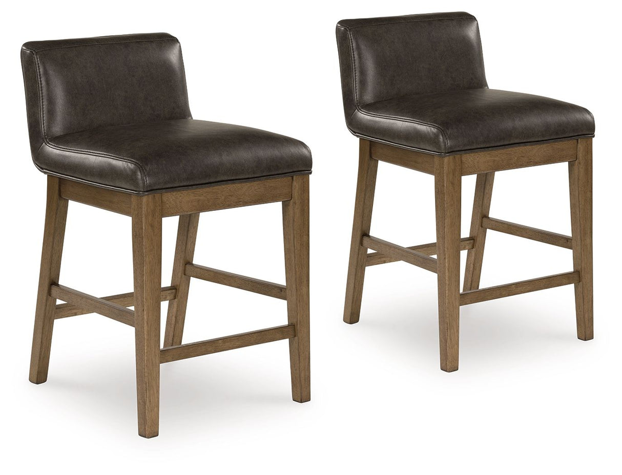 Cabalynn - Two-tone Brown - Upholstered Barstool (Set of 2) by Signature Design by Ashley® | Bel Furniture