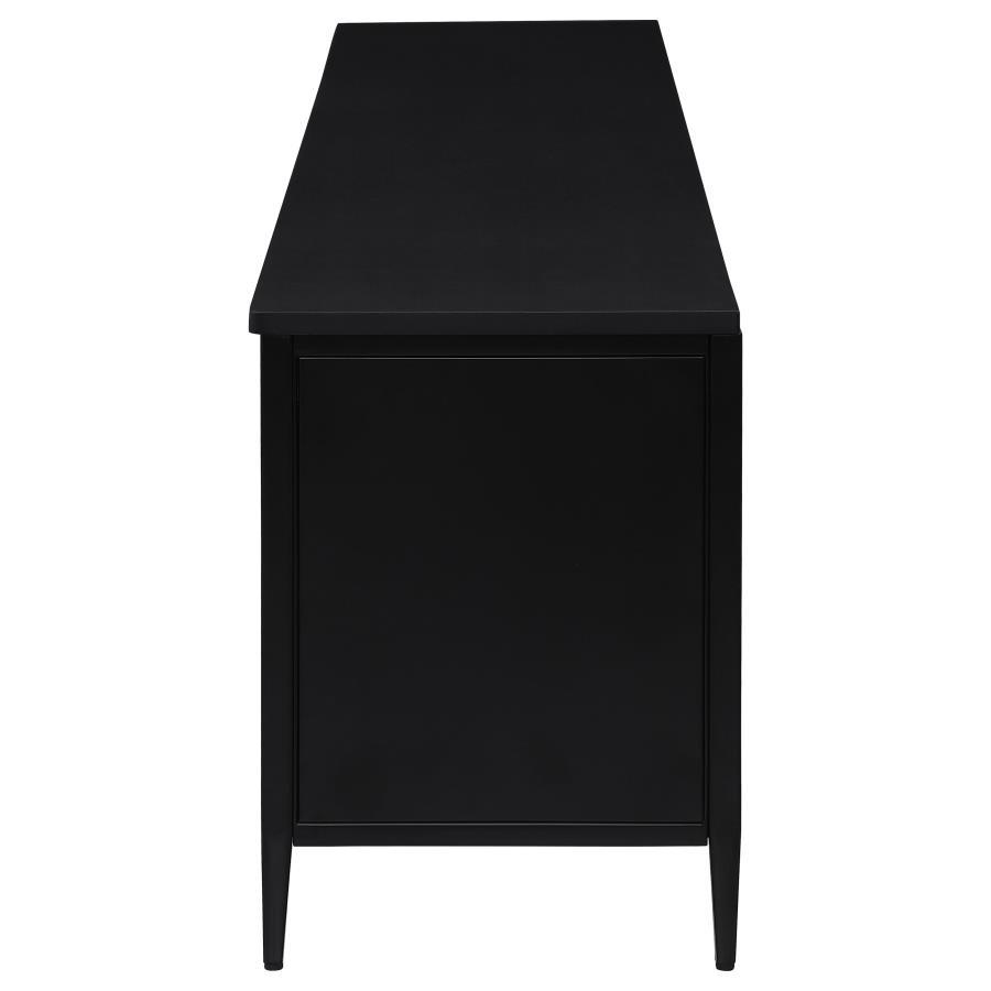 Amherst - 4-Door 78" Metal TV Stand Media Console - Black by Coaster Fine Furniture | Bel Furniture