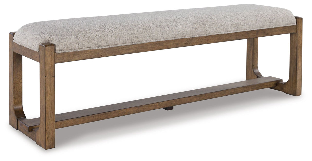 Cabalynn - Oatmeal / Light Brown - Large Uph Dining Room Bench by Signature Design by Ashley® | Bel Furniture