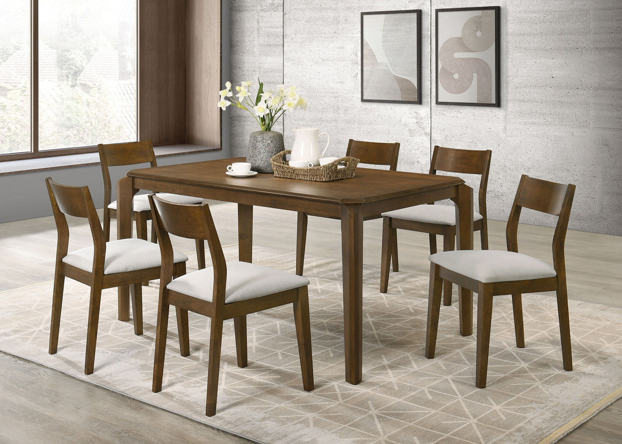 Almonte - Rectangular Dining Set Dark Brown 7 Pc. Table, 6 Chairs by Coaster Fine Furniture | Bel Furniture