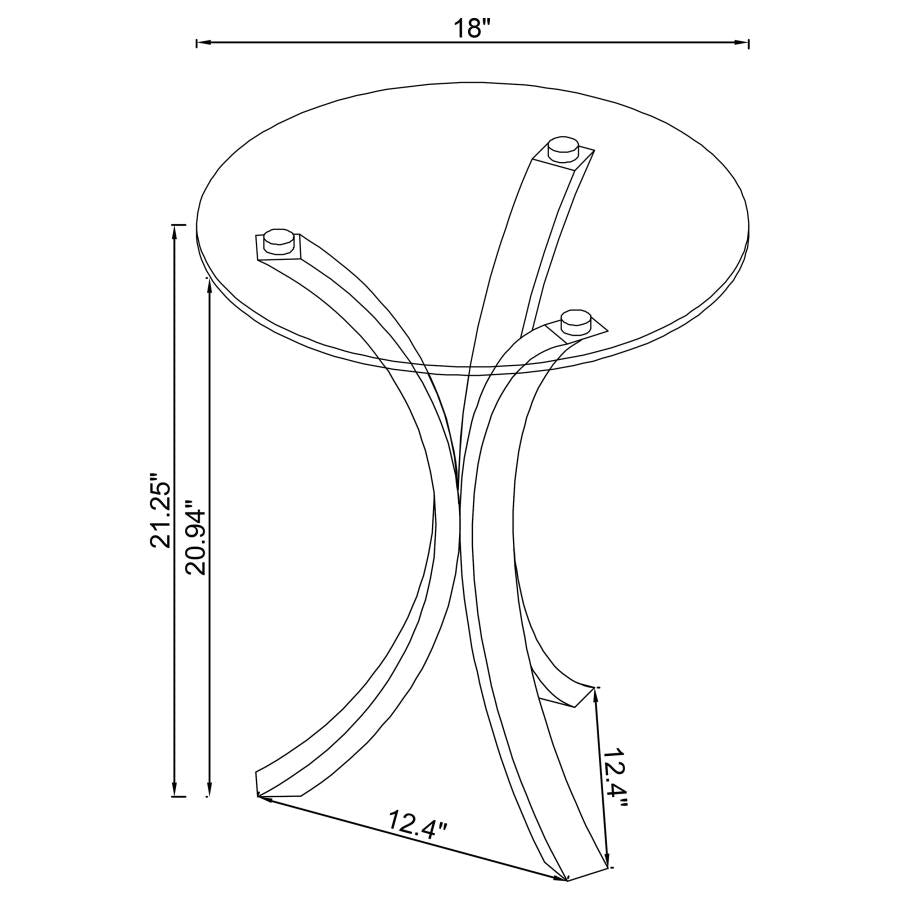 Laning - Round Glass Top Acrylic Side Table - Clear