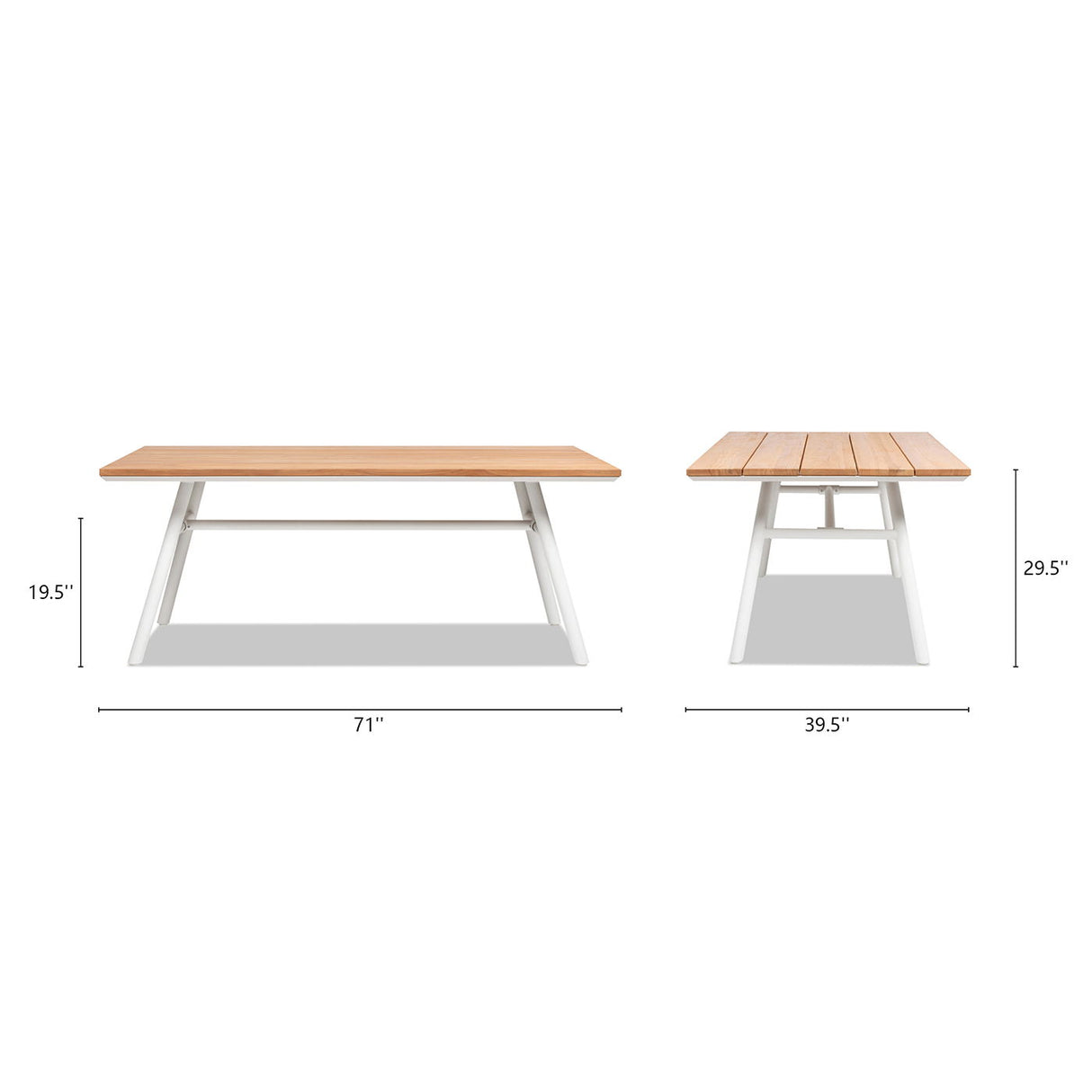 Maiden - 6 Seater Patio Dining Table - Natural Teak by Jennifer Taylor Home | Bel Furniture