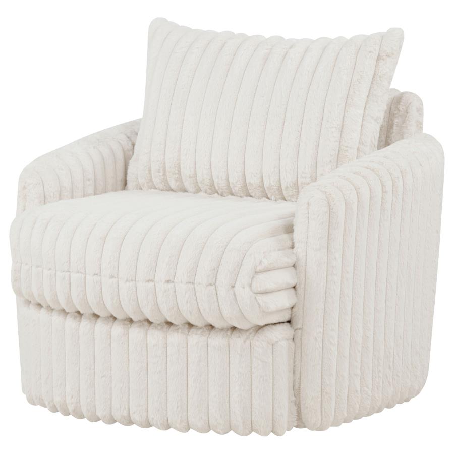 Sarco - Corduroy Upholstered Swivel Accent Arm Chair