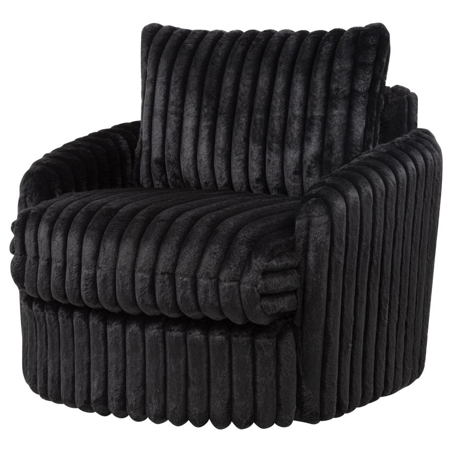 Sarco - Corduroy Upholstered Swivel Accent Arm Chair