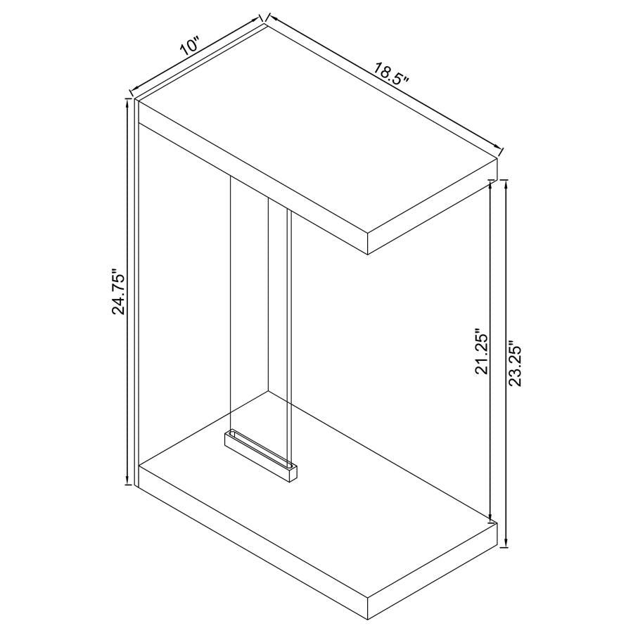 Colby - Engineered Wood C-Shaped Side Table - Weathered Gray