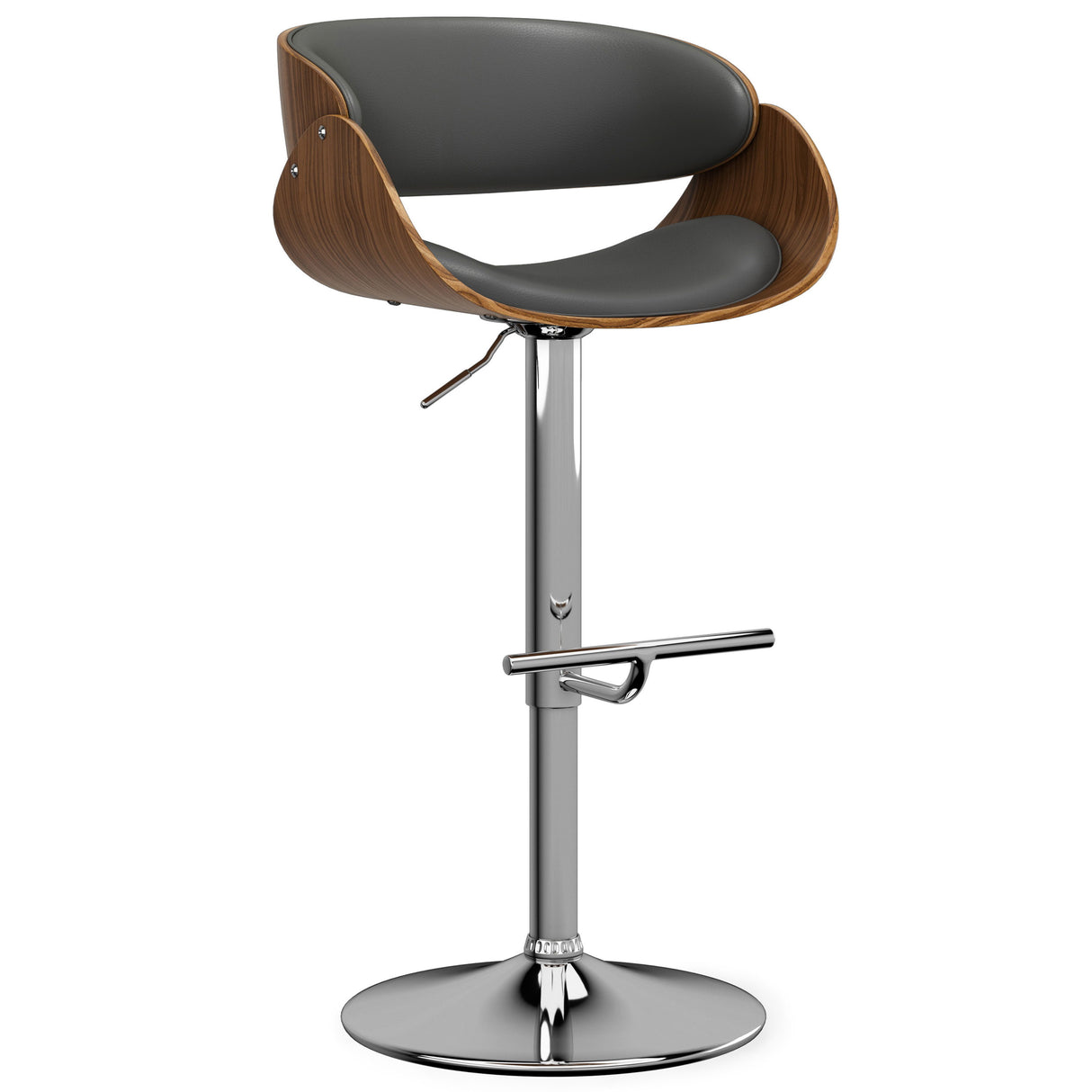 Amery - Mid Century Modern Adjustable Swivel Bar Stool Dark Gray by Simpli-Home | Bel Furniture