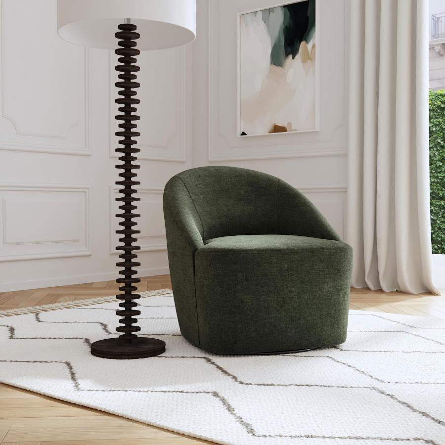 Leon - Upholstered Barrel Accent Swivel Chair