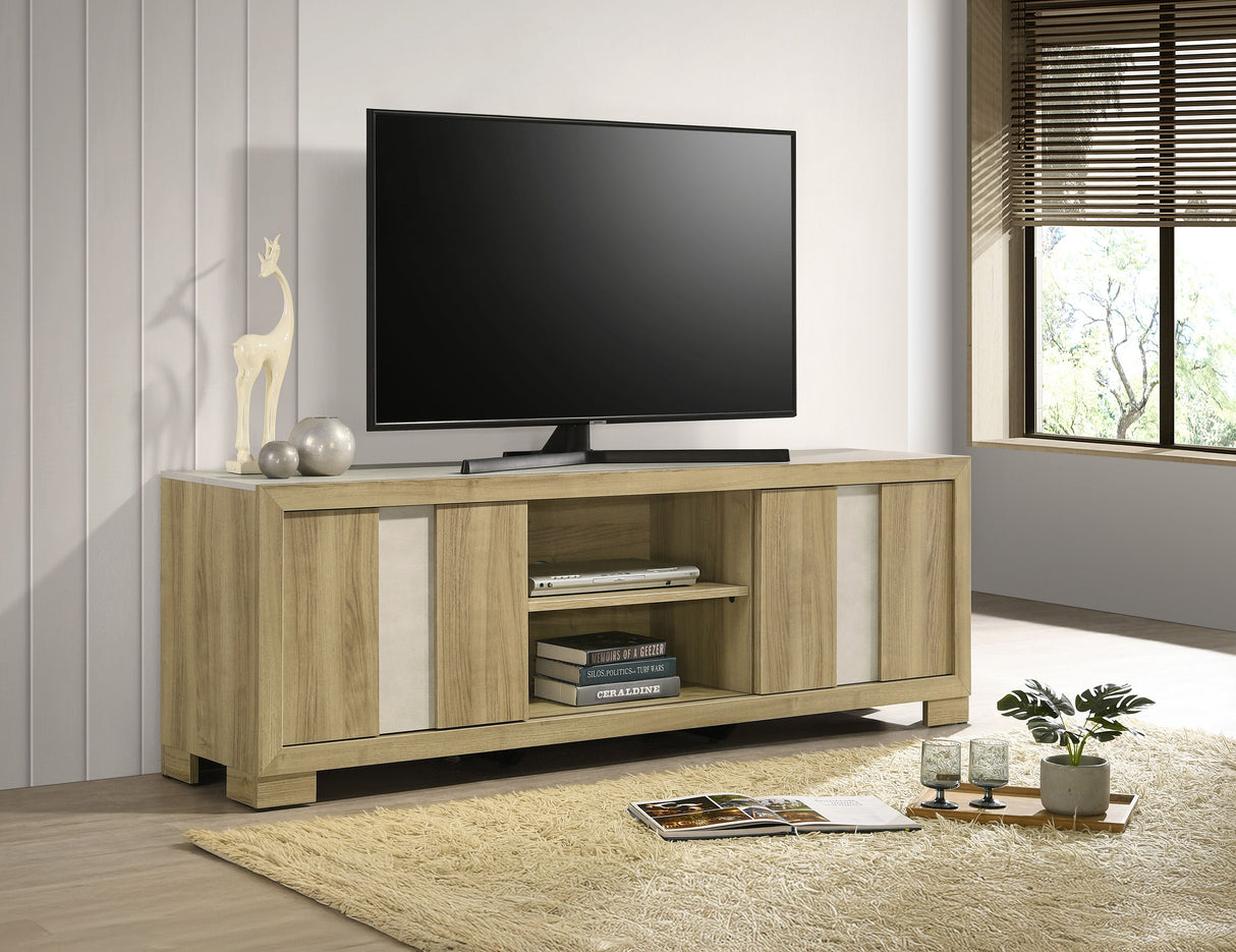 Rangley - TV Stand - Driftwood by Crown Mark | Bel Furniture