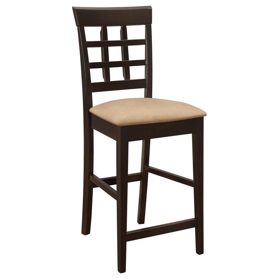 Gabriel - Lattice Back Counter Chair (Set of 2) - Cappuccino by CoasterEveryday | Bel Furniture