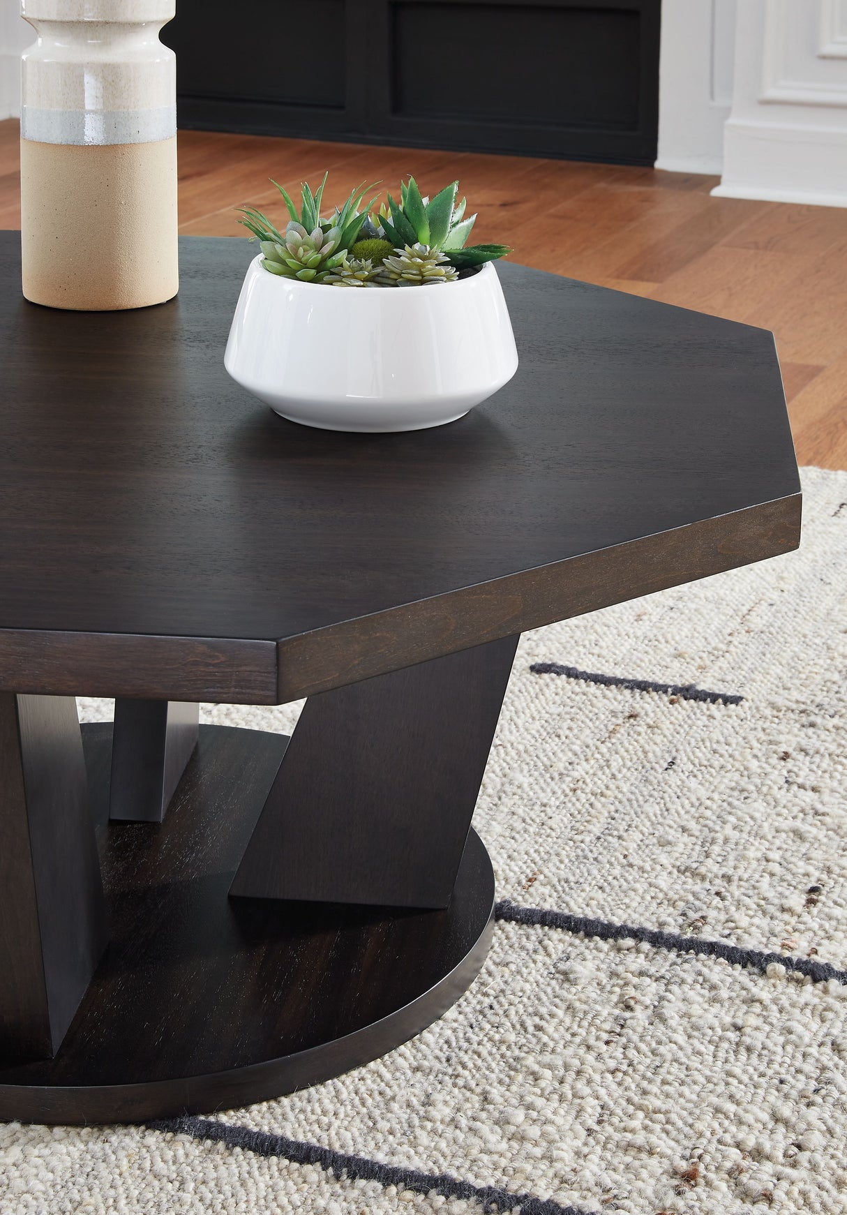 Chasinfield - Dark Brown - Octagon Coffee Table by Signature Design by Ashley® | Bel Furniture