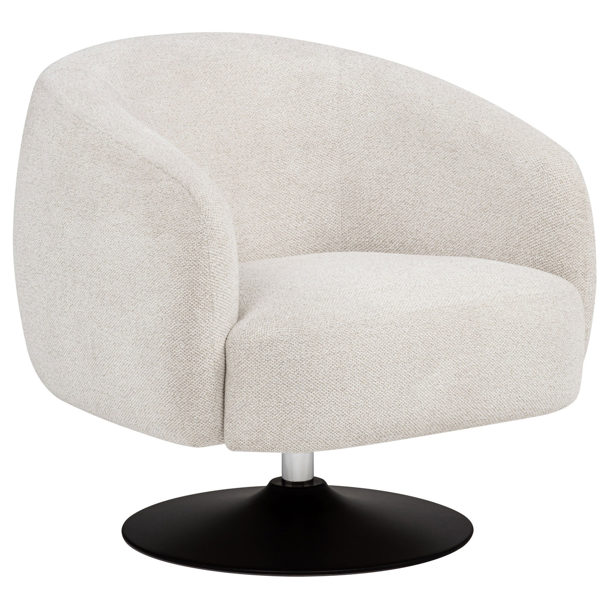 Dave - Upholstered Barrel Back Swivel Club Chair - Beige