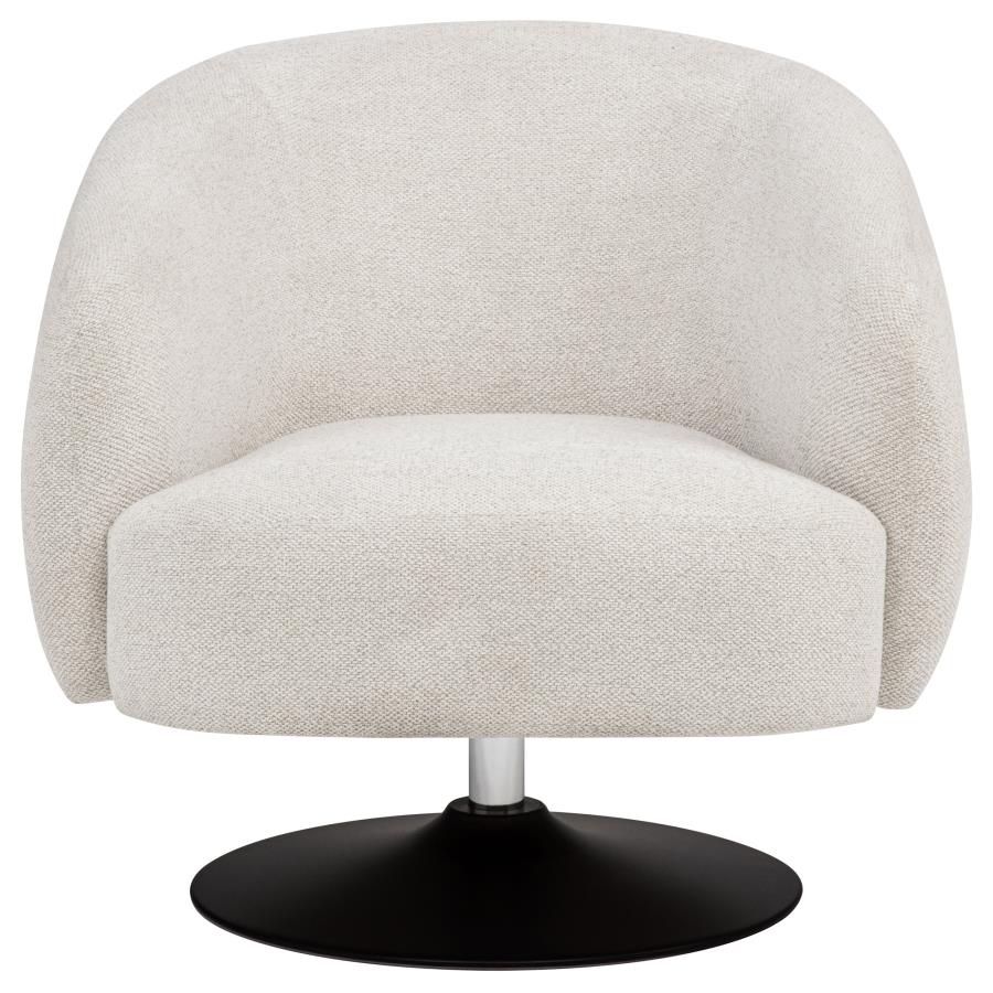 Dave - Upholstered Barrel Back Swivel Club Chair - Beige