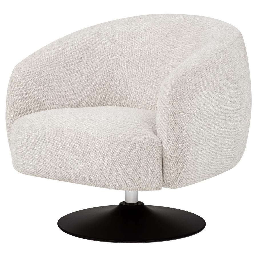 Dave - Upholstered Barrel Back Swivel Club Chair - Beige