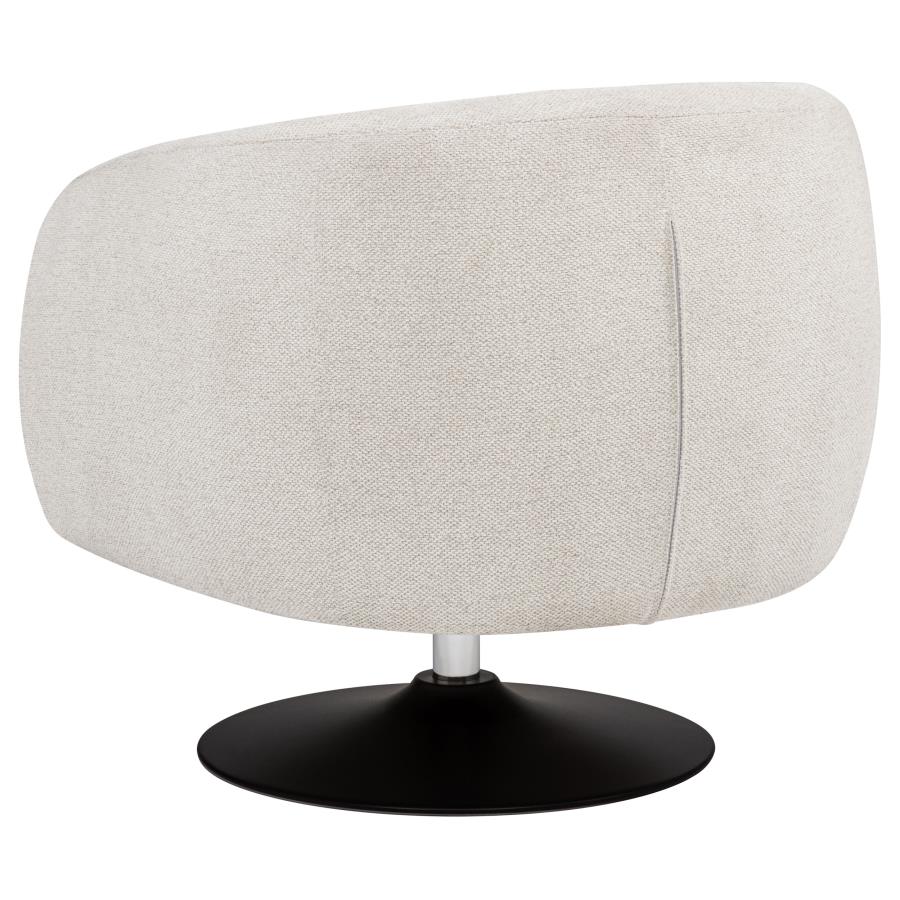 Dave - Upholstered Barrel Back Swivel Club Chair - Beige