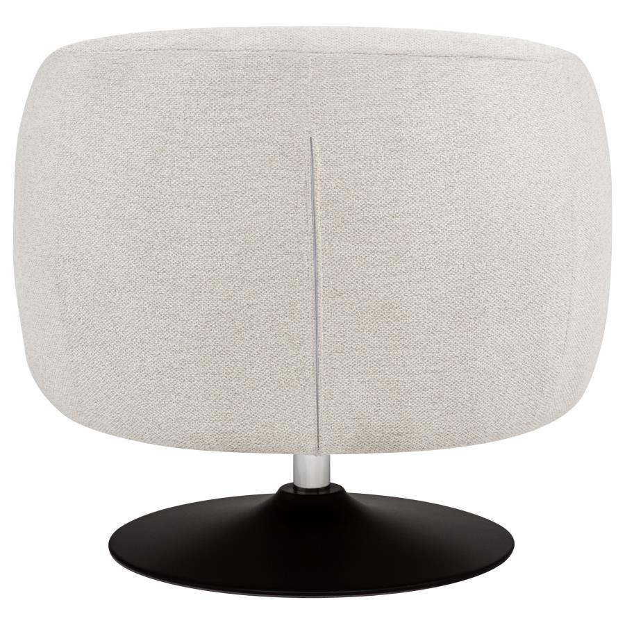 Dave - Upholstered Barrel Back Swivel Club Chair - Beige