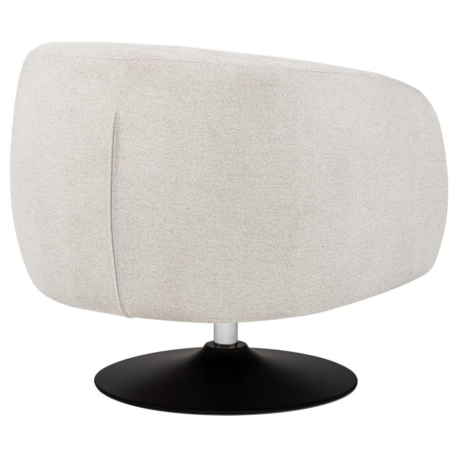 Dave - Upholstered Barrel Back Swivel Club Chair - Beige