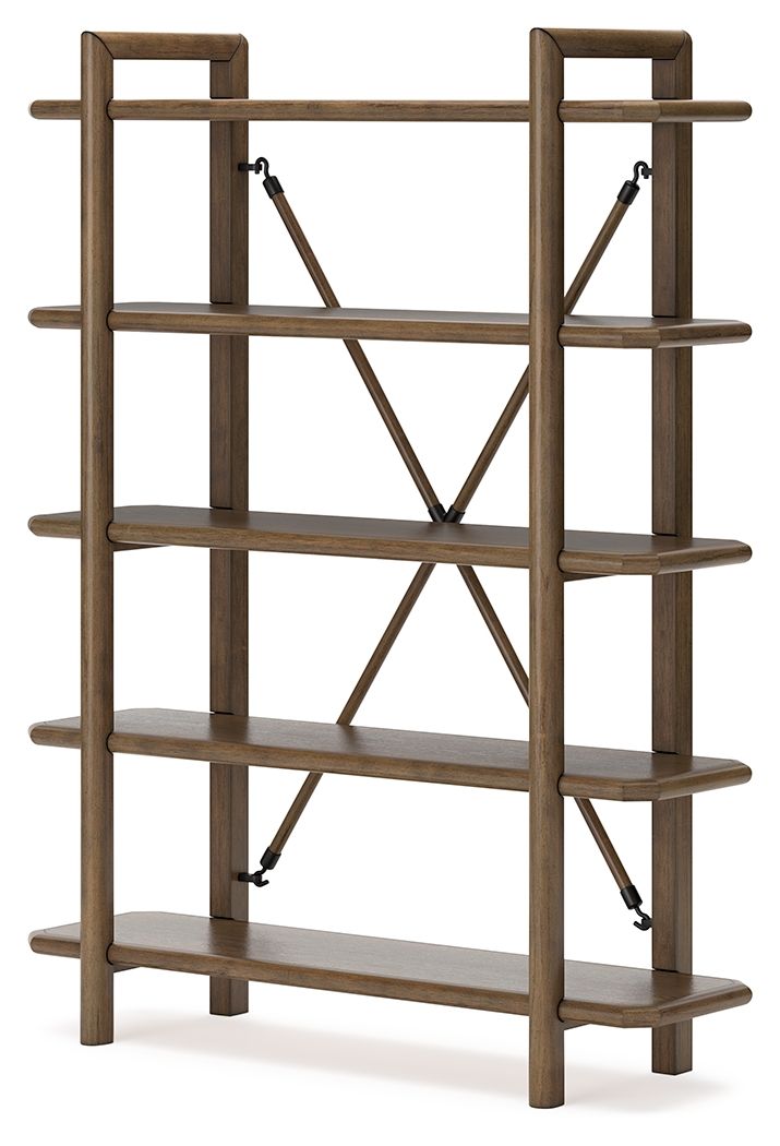 Roanhowe - Brown - Bookcase by Signature Design by Ashley® | Bel Furniture