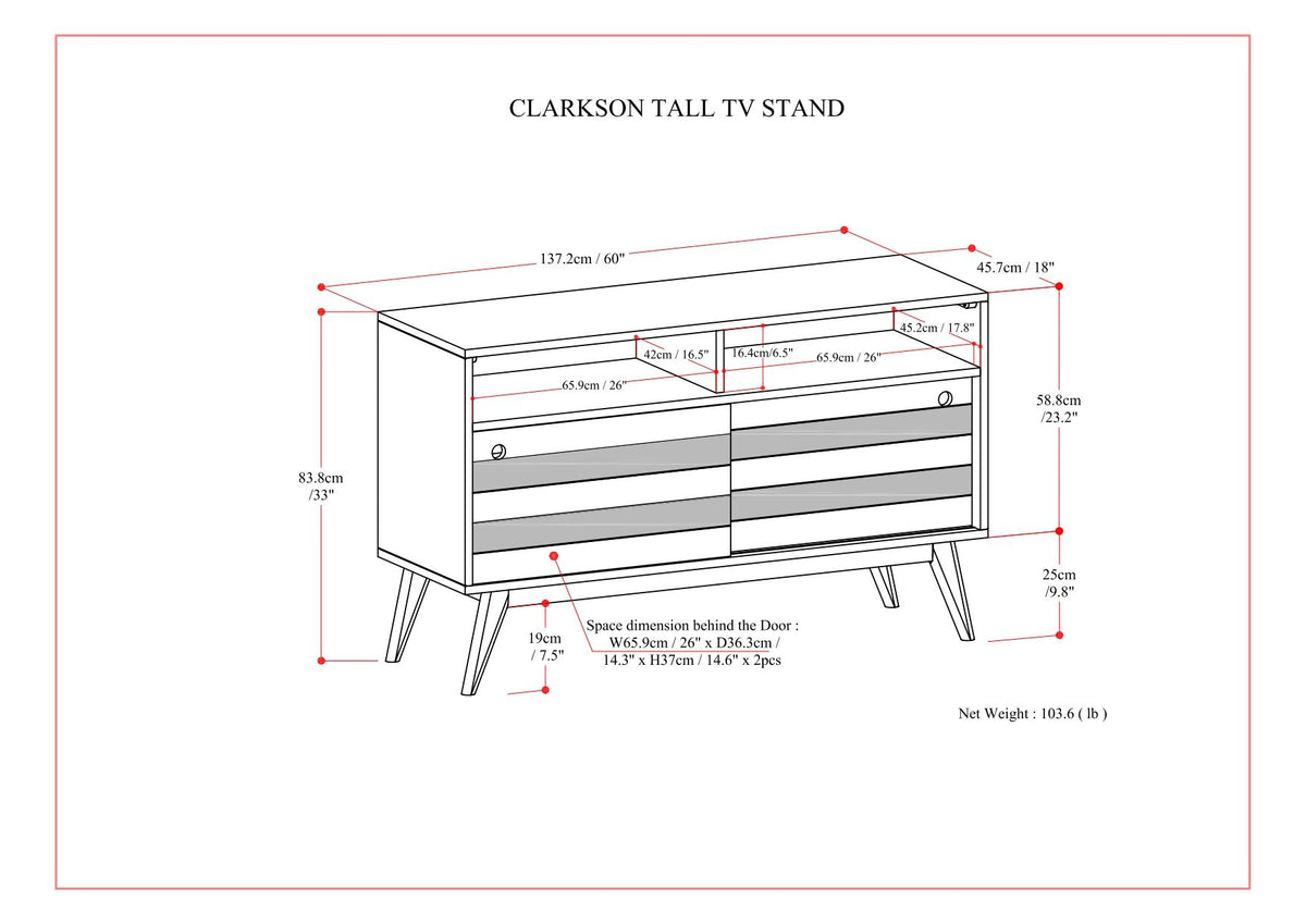 Clarkson - TV Stand - Rustic Natural Aged Brown