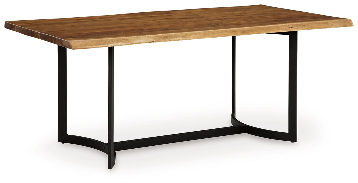 Fortmaine - Brown / Black - Rectangular Dining Room Table by Signature Design by Ashley® | Bel Furniture
