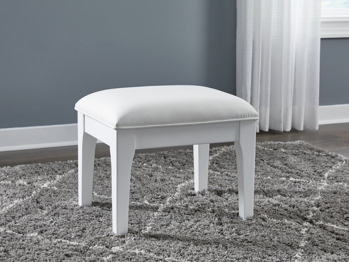 Chalanna - White - Vanity Stool by Signature Design by Ashley® | Bel Furniture